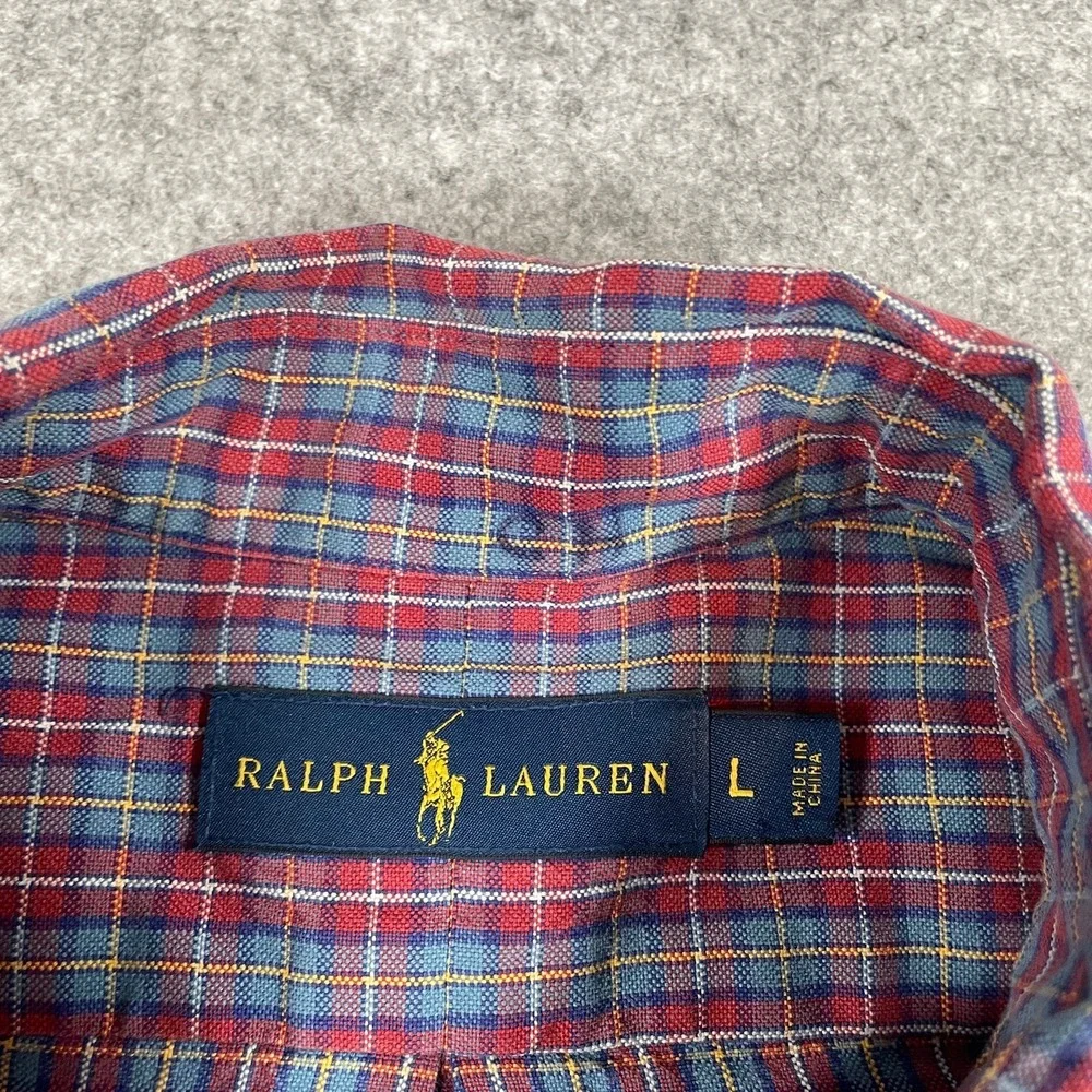 Polo Ralph Lauren Mens Button Down Shirt L Plaid Long Sleeve Classic Fit Prep